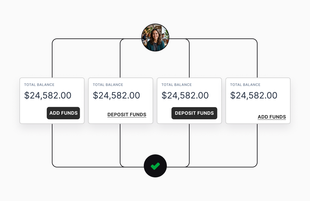Vision-based test comparing four balance card variants